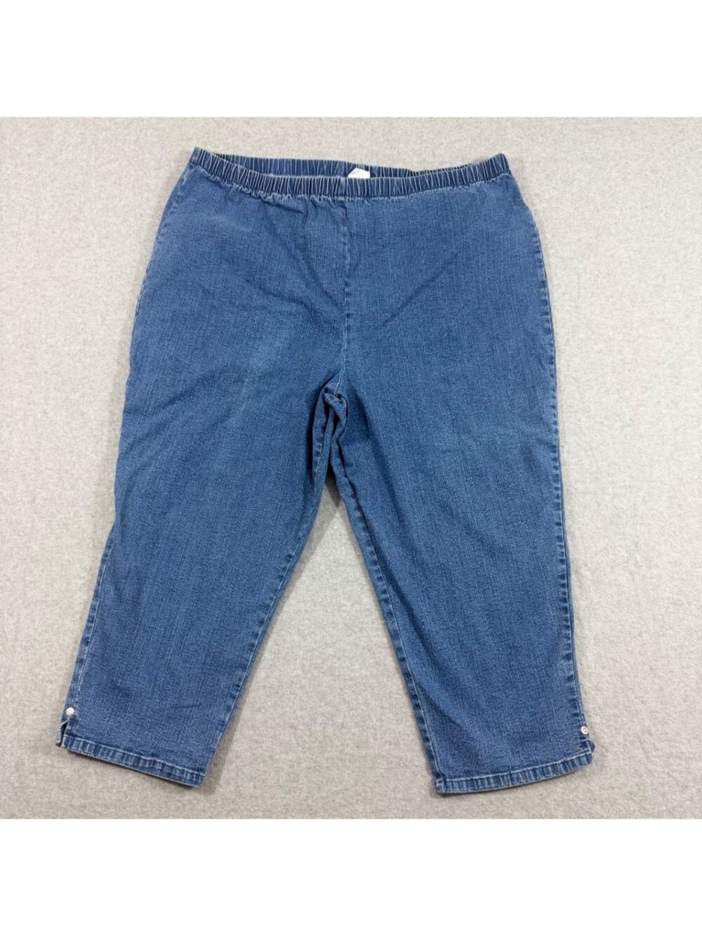 LA Blues Stretch Denim Capri Pants Womens 26/28 Blue Pull On Elastic Waist